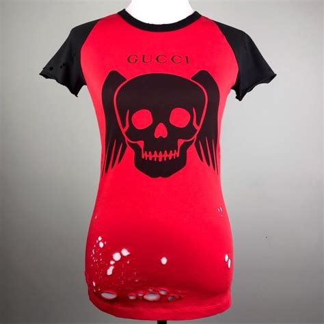 gucci skull shirt red|Gucci jersey t shirt.